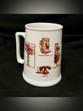 🔍 Vintage Telephone History Tall Ceramic Mug • Bell System Style